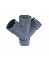 DERIVACIÓN DOBLE PLANA PVC M/H 45º